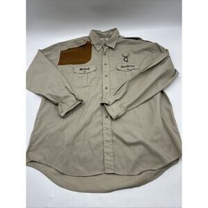 Vintage RED HEAD Shooting Shirt TAN Shoulder Right Hand Hunting Size 2XL LOGO